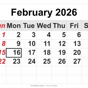 February 2026 Calendar – Free Printable Monthly Calendar