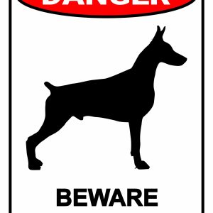 Beware of Doberman –  Free Printable Sign