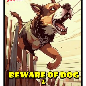 Funny Dog Sign: Beware of Dog and Keep Out