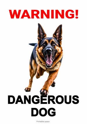 Dangerous Dog Warning Sign