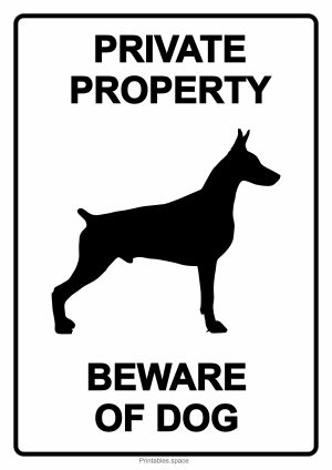 Private Property, Beware of Dog Sign