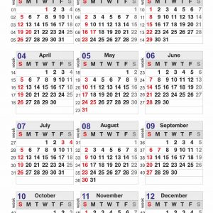 Printable 2020 Calendar with Week Numbers