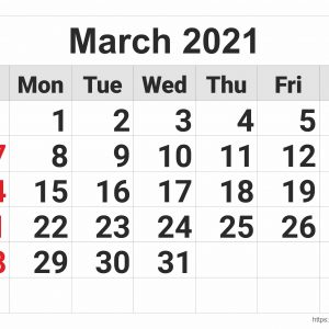 March 2021 Printable Monthly Calendar