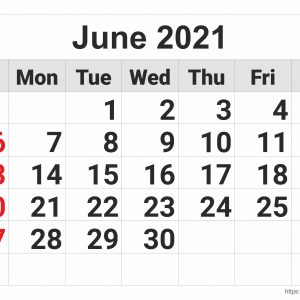 June 2021 Monthly Calendar