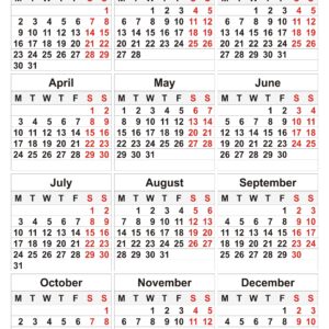 2023 Calendar Printable, Week Starts Monday (Portrait)