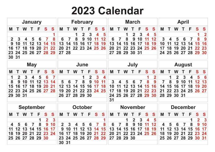 Printable 2023 Calendar (Monday Start)