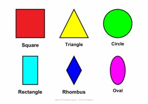 Colored Basic Shapes Printable Set