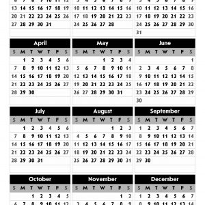 Download Free Printable Calendar 2019 (Portrait Orientation)
