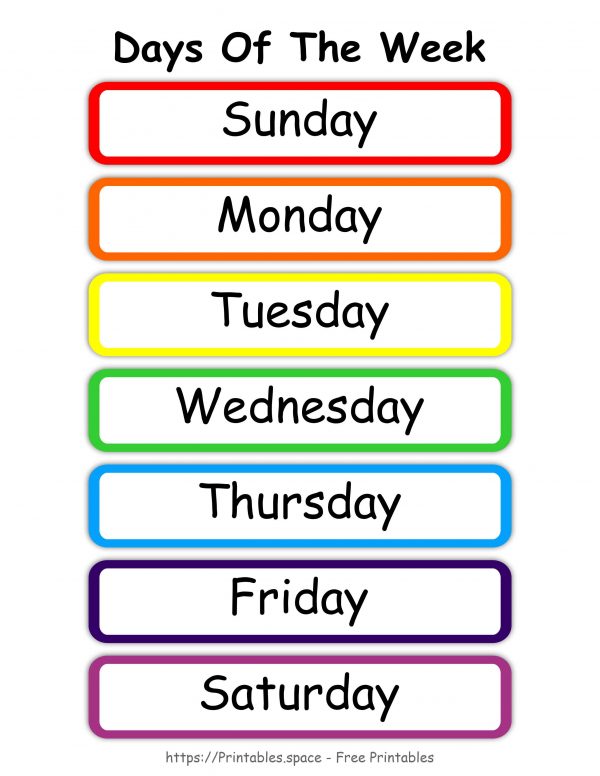 Days Of The Week