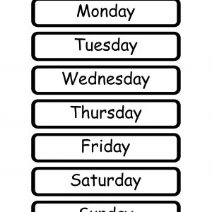 Days Of The Week (Staring With Monday)