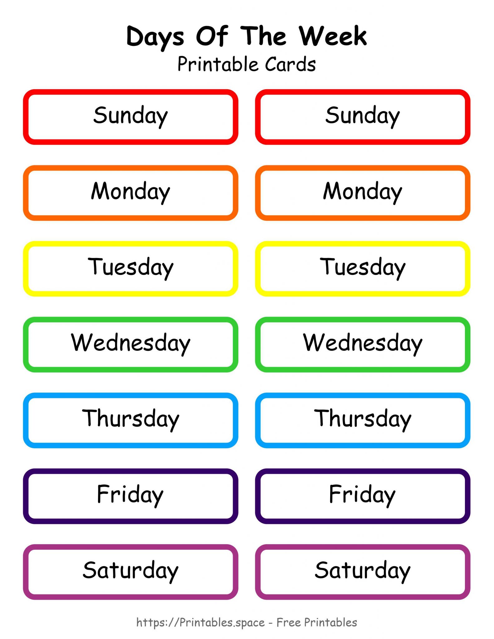 Printable Days Of The Week To Do List