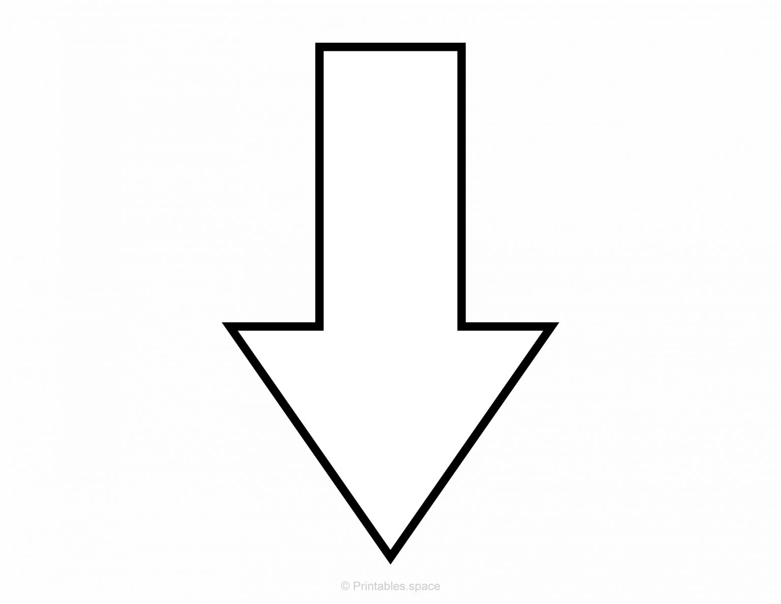 Arrow Down Outline – Free Printables