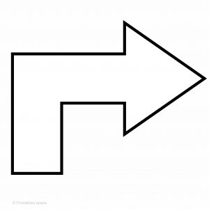 Up And Right Arrow Outline, Printable Arrow