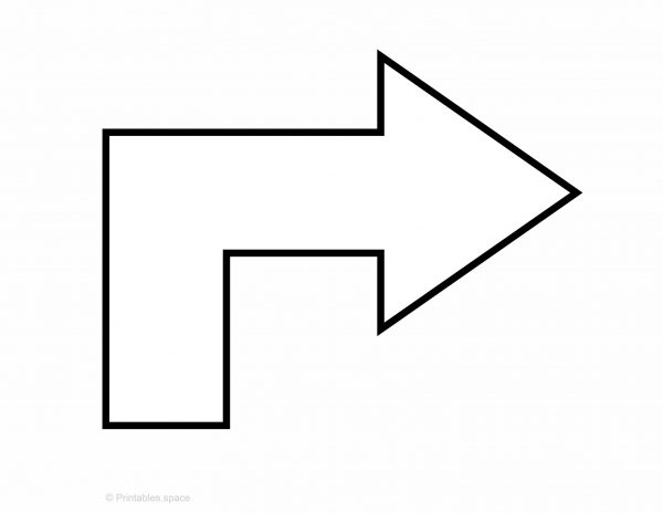 Up And Right Arrow Outline, Printable Arrow