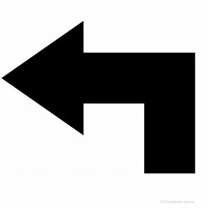 Up And Left Arrow Sign Solid Black
