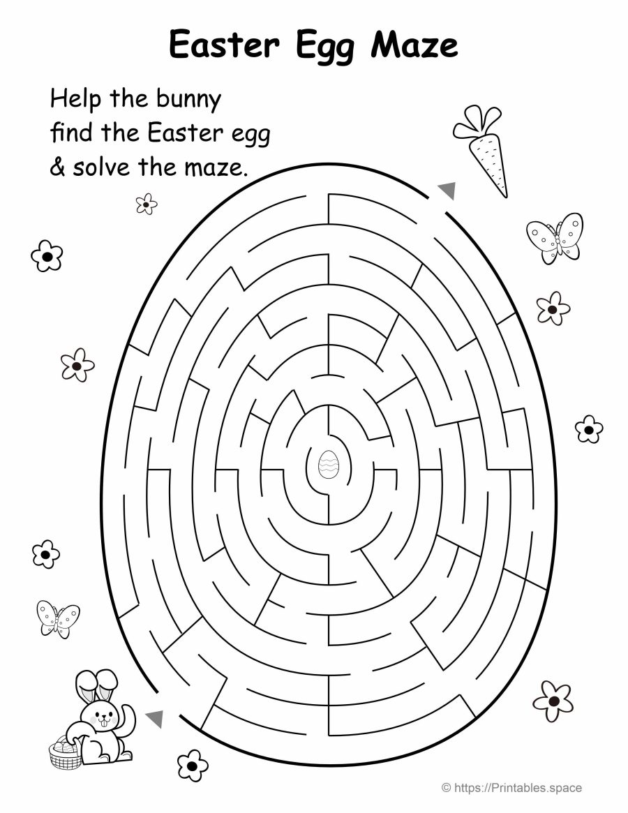 Easter Egg Maze Free Printable