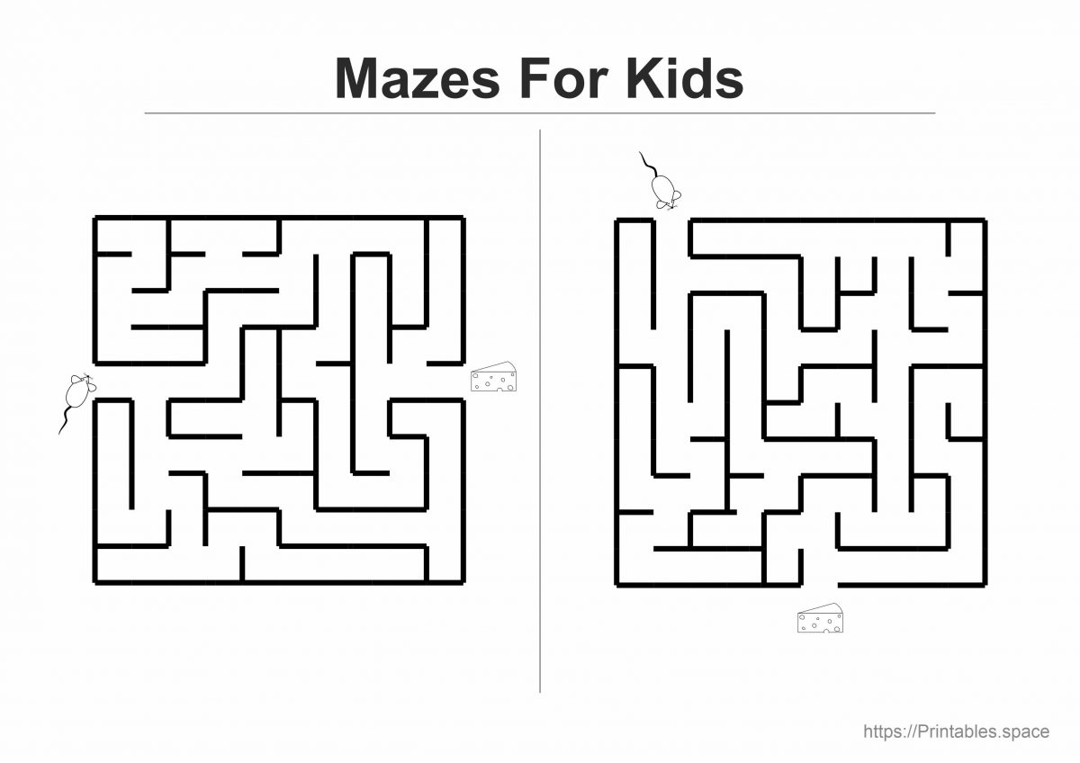 Easy Mase For Kids, Simple Mazes