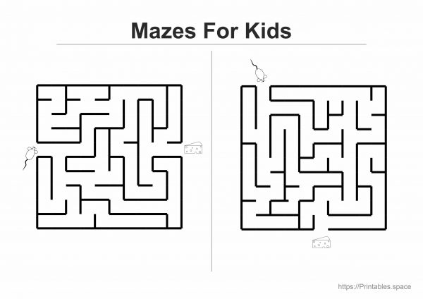 Easy Mase For Kids, Simple Mazes