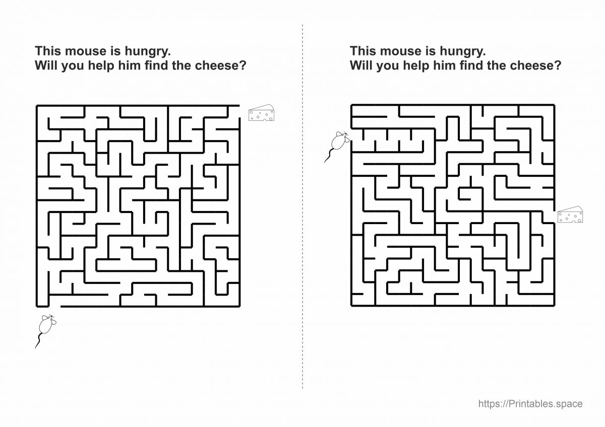 Simple Maze Game For Kids, Printable Maze