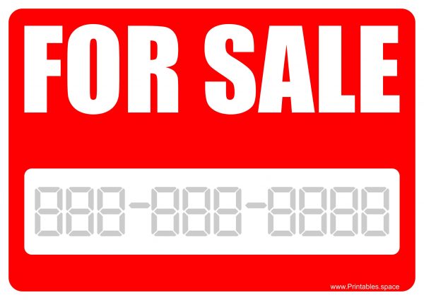 For Sale Signs – Free Printables