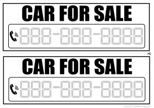 Car For Sale Signs
