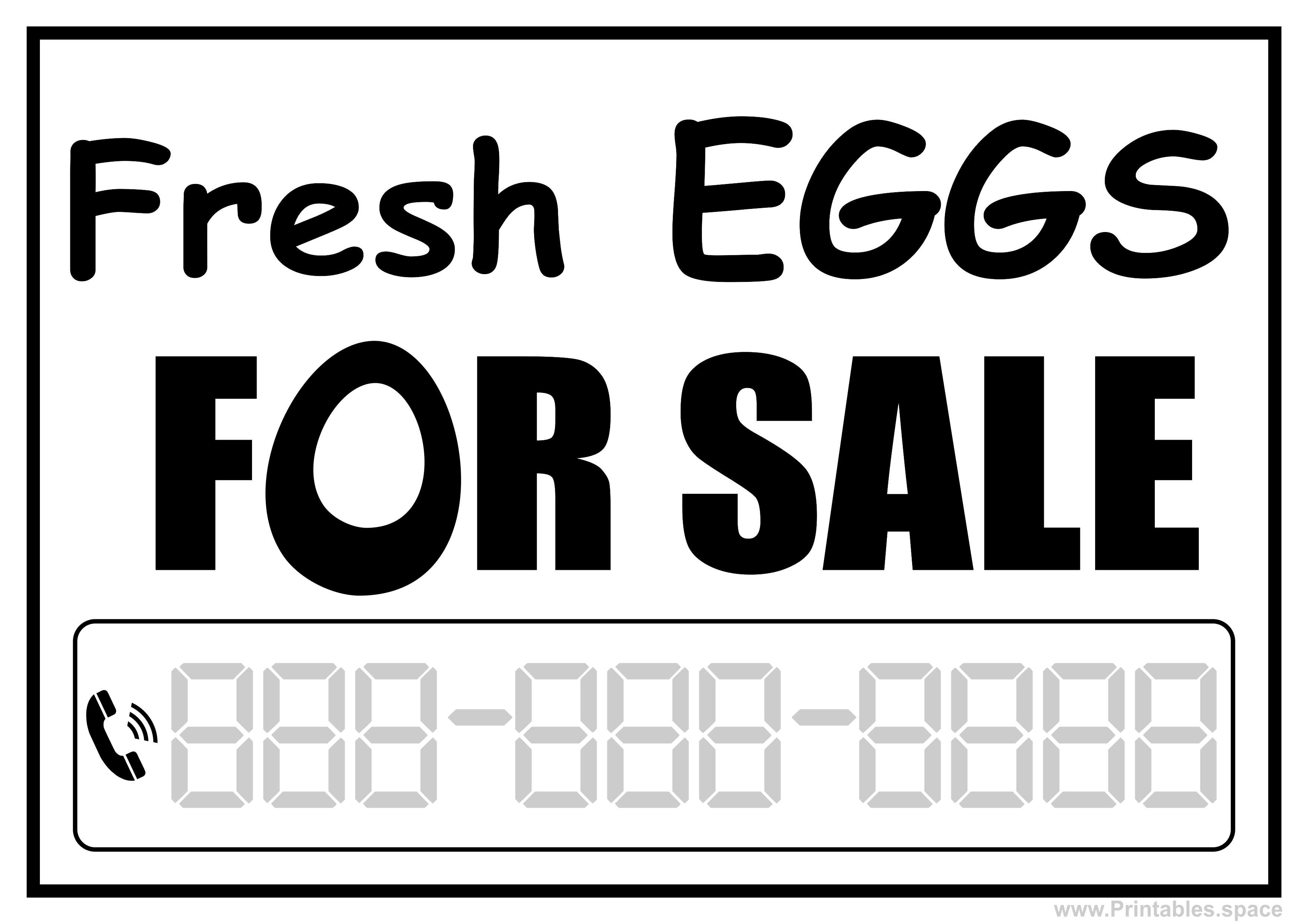 Printable Eggs For Sale Sign Free Printables