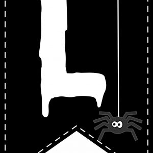 Happy Halloween Printable Banner Letter – L (with spider)