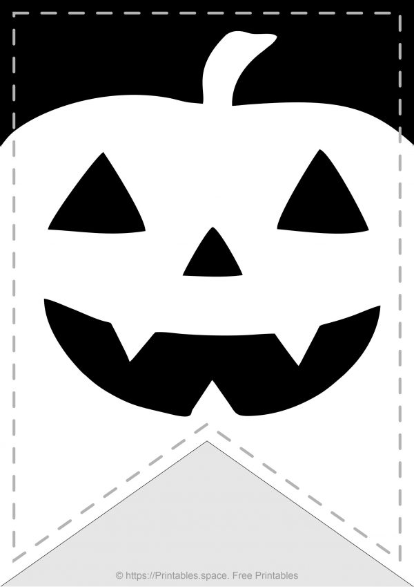 Halloween Banner With Pumpkin on Flag