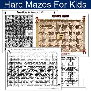 Hard Printable Mazes