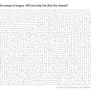 Mouse And Cheese, Hard Printable Maze