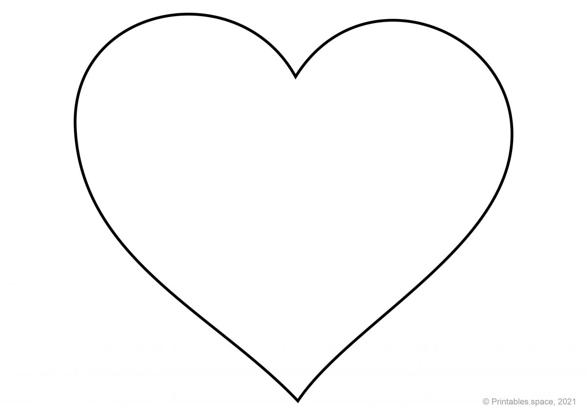 Large Heart Outline Printable Template