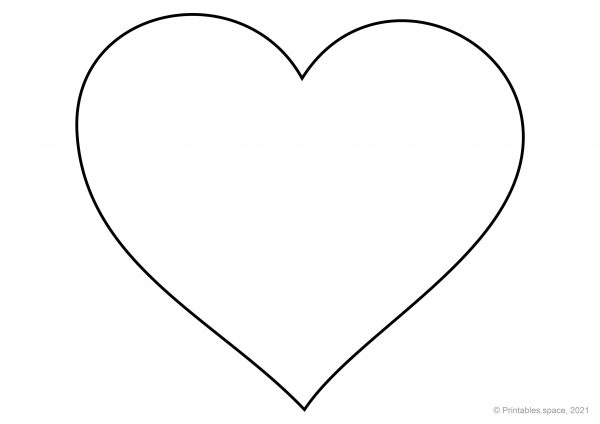Large Heart Outline Printable Template
