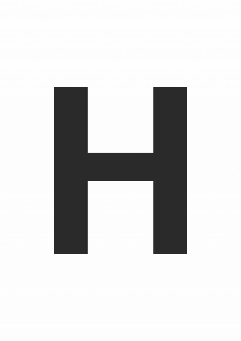 Large Printable Letter H – Solid Black Template – Free Printables