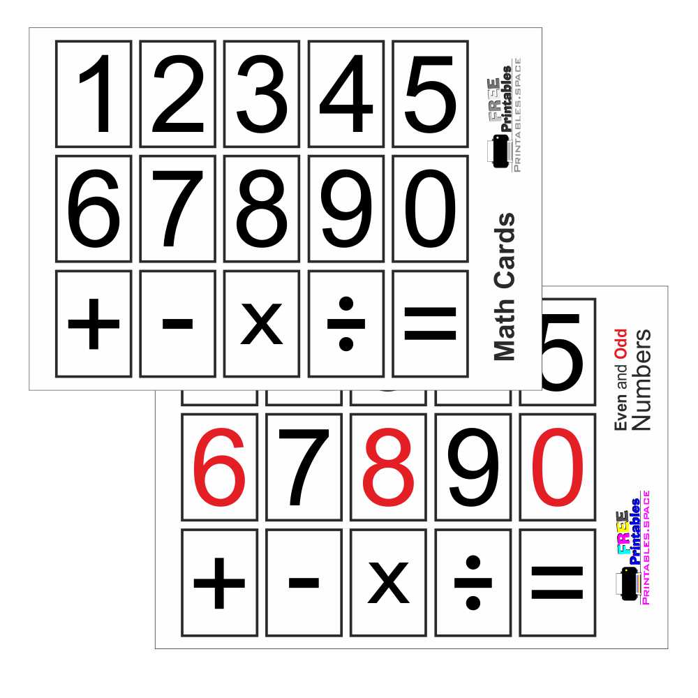 Free Printable Math Flash Cards with Numbers and Symbols Free Printables