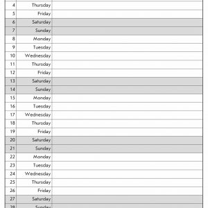 Donload Month Planner July 2019 Printable Template