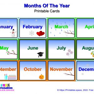 Months of the Year Flashcards
