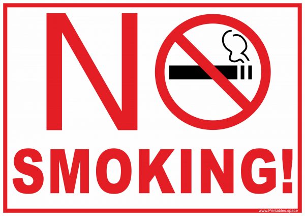 No smoking free sign