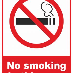 Sign "No smoking in this area"