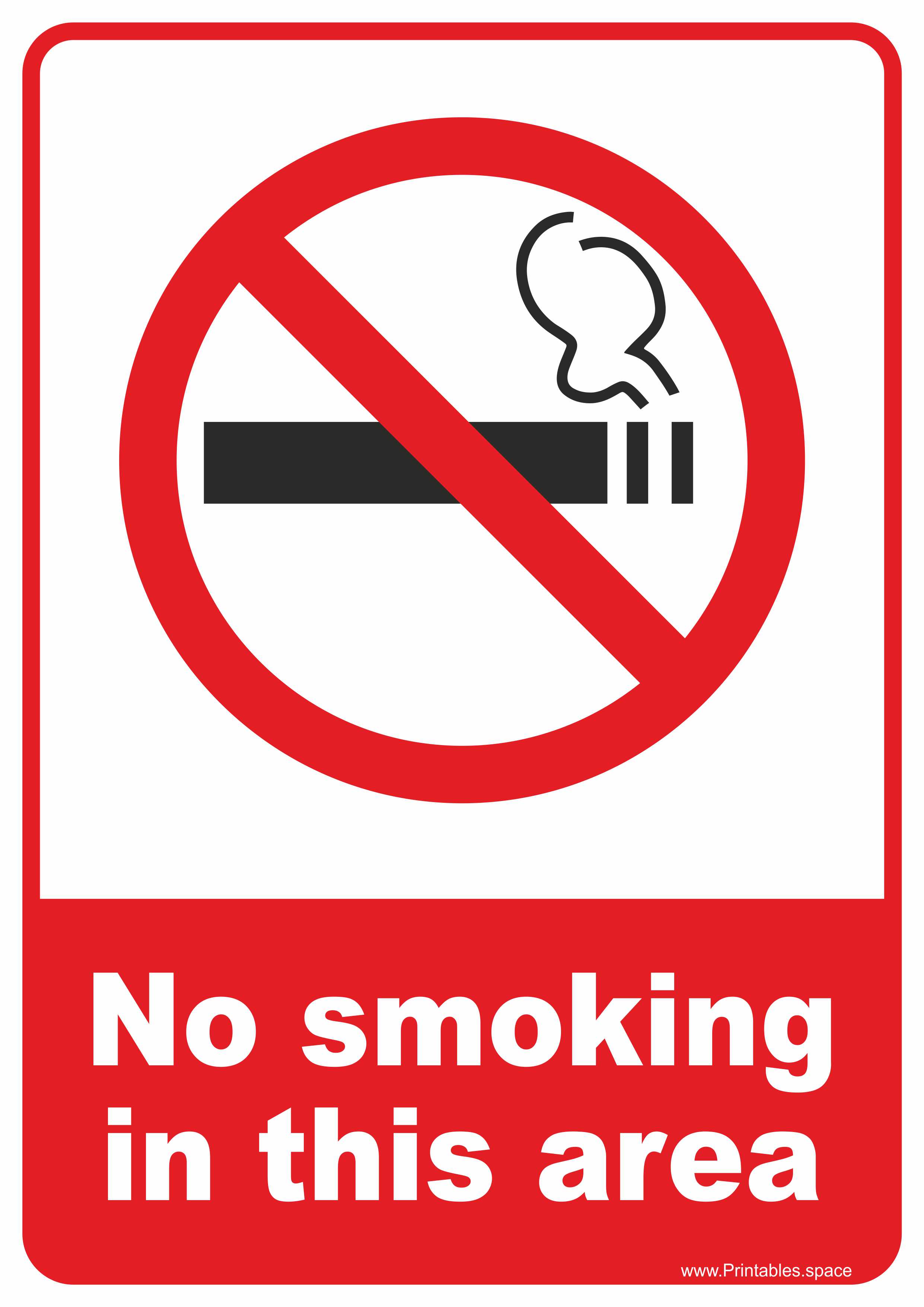 No smoking in this area printable sign Free Printables