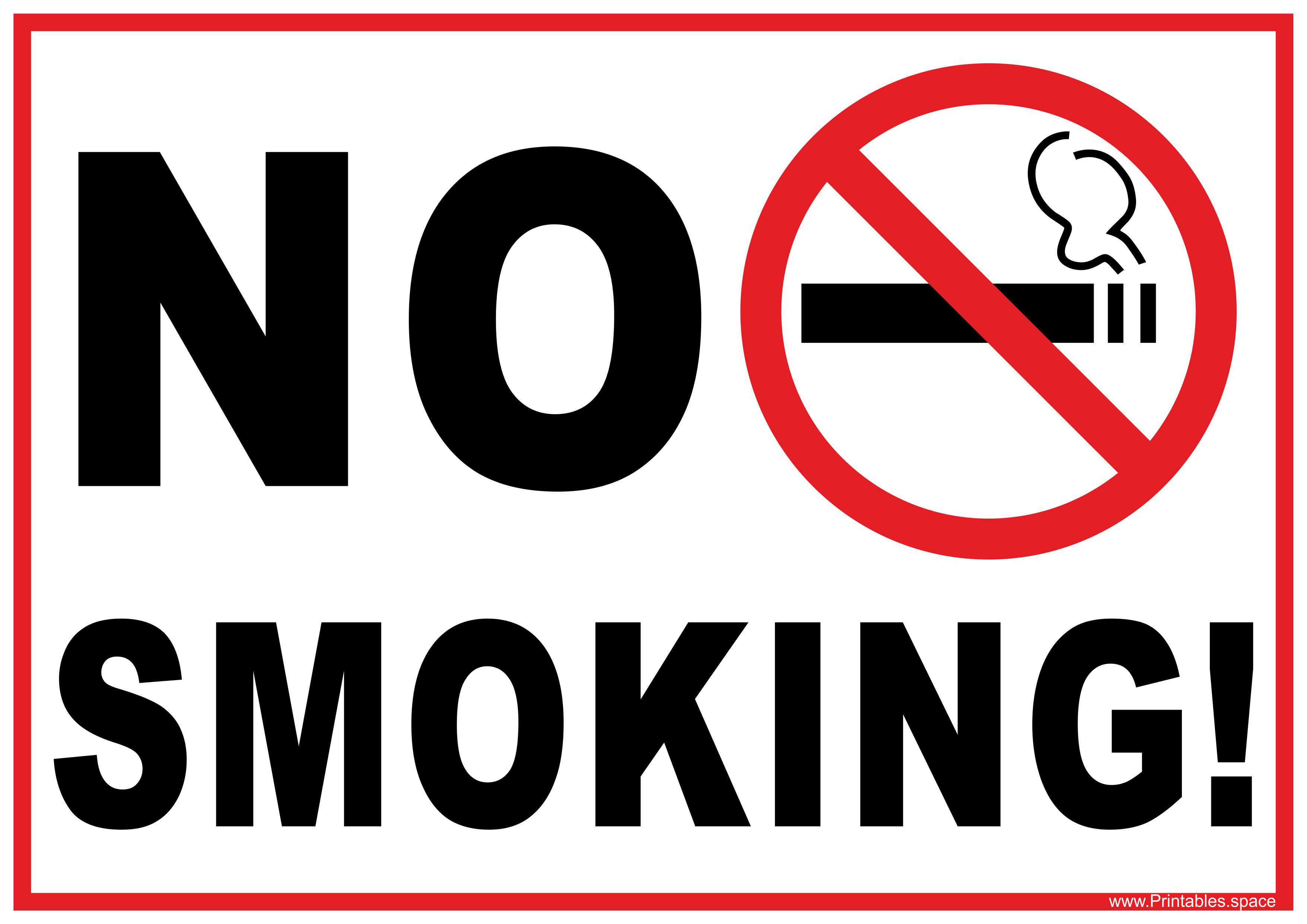 Printable Sign "No Smoking" Free Printables