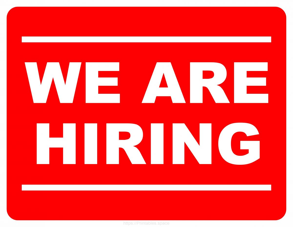 We Are Hiring Sign