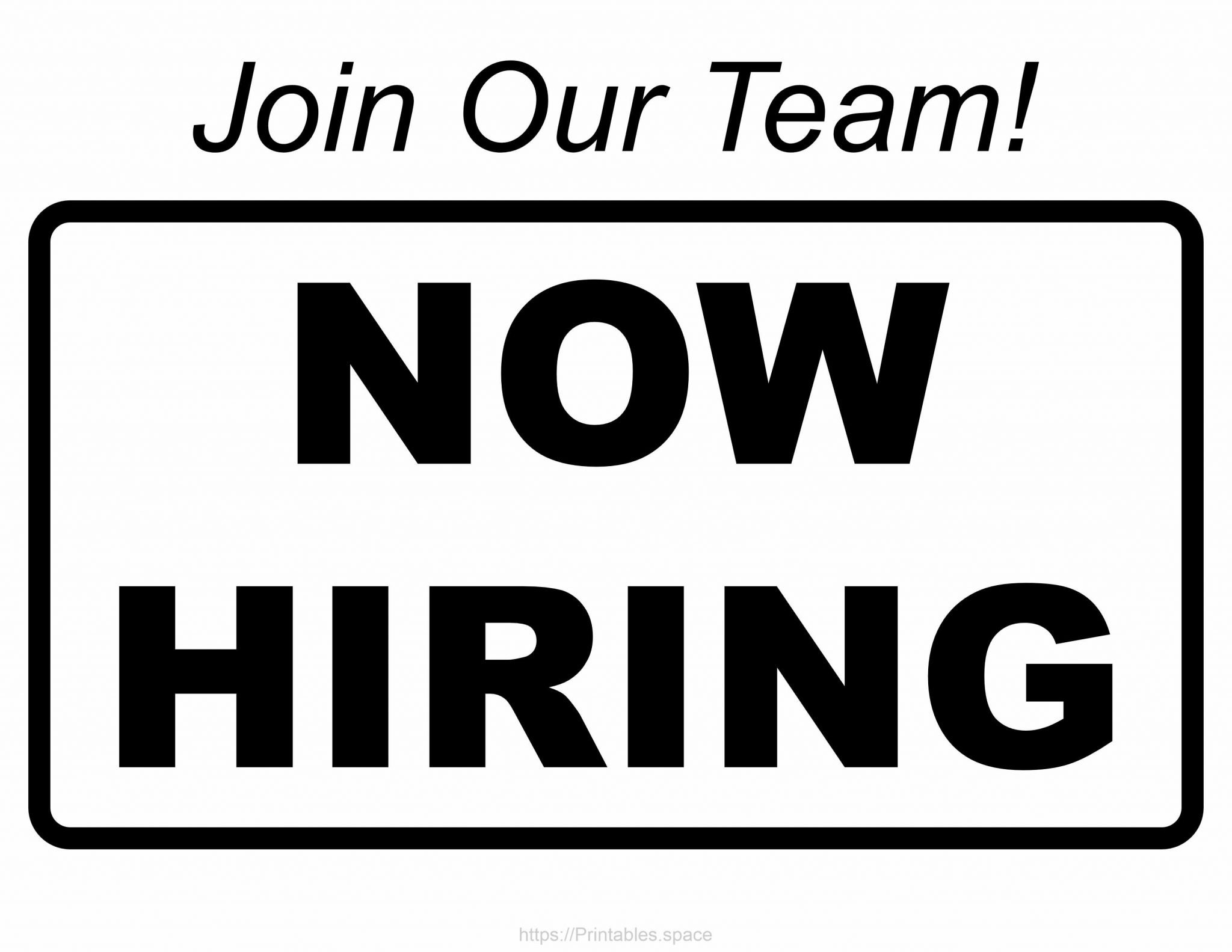 Now Hiring Sign – Free Printables