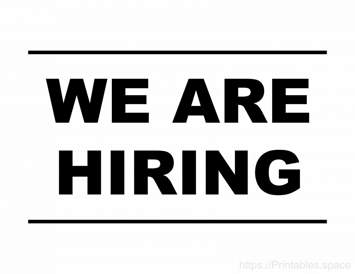 We Are Hiring Sign, Printable Sign