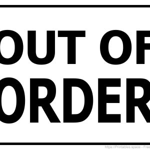 Simple Out Of Order Sign Printable