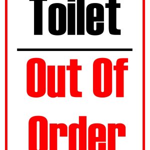 Toilet Out Of Order Sign Printable PDF (Vertical)
