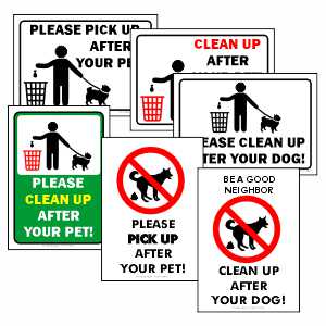 Pick Up After Your Dog Signs Printable