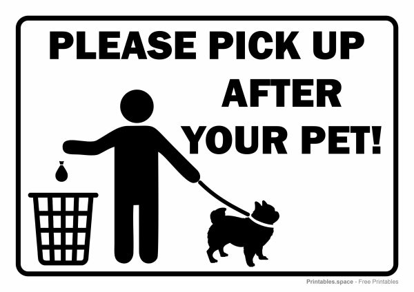 Pick Up After Your Dog Signs - Free Printables