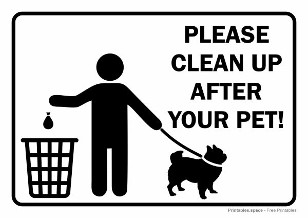 Please Clean Up After Your Dog Sign