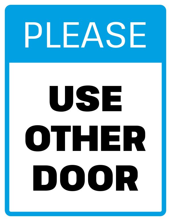 Colorful please use other door sign free printable