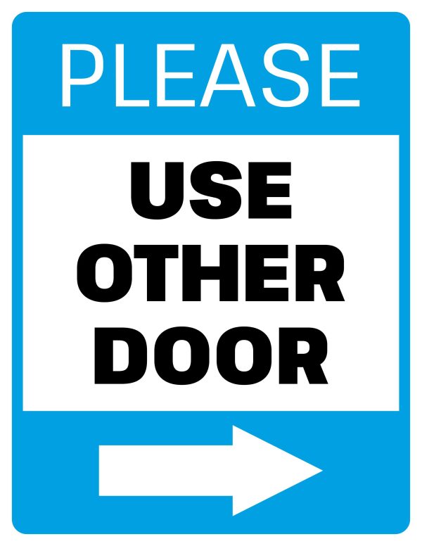 Please use other door sign with right arrow color printable